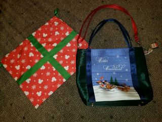 Harveys Disney Winter Wonderland Poster Tote Bag Christmas Mickey Minnie Nwt