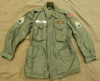 Early Vietnam War,  U.  S.  Army Man’s Field Coat,  M - 1951,  Dated 1955,  Size Regular -