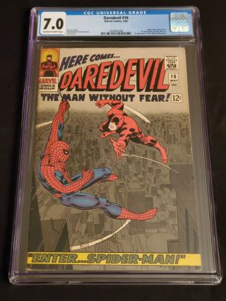 Daredevil 16 Cgc Graded 7.  0 Spider - Man Appearance.