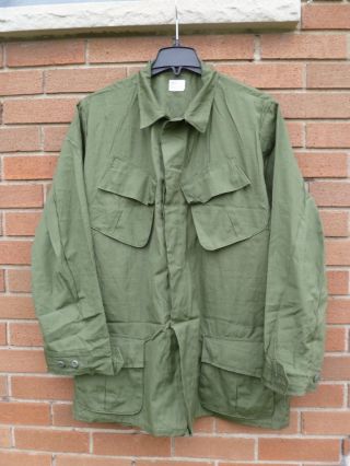 1969 Vietnam War Og107 Rip Stop Combat Coat Fatigue Jacket Large Long