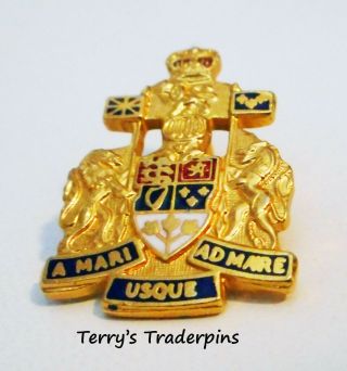 Canada Official Motto Pin " A Mari Usque Ad Mare " Coat Of Arms Lapel Hat Pin
