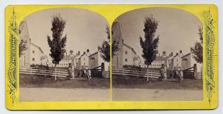 W.  G.  C.  Kimball: Shaker Village Canterbury Nh Church Family Stereoview Sv 1870s