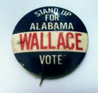 Vtg 1960s Civil Rights George Wallace Is Mf Political Button Pin Badge Alabama