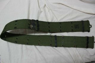 Us Military Issue Vietnam Era Web Pistol Belt With Brass Buckle Size Large A1a
