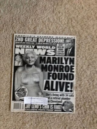November 8,  2004 Weekly World News Marilyn Monroe Alive More Bizarre Stories