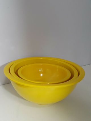 Vintage Texas Ware Yellow Melamine Mixing Bowls Set Of 3
