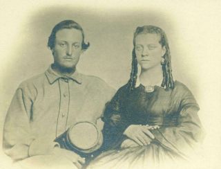 Portrait Of Southern Confederate Civil War Soldier In Uniform W Wife