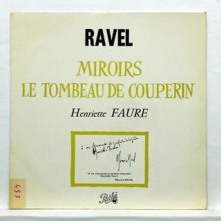 Henriette Faure - Ravel Miroirs Ultrarare Orig Pathe Dtx 292 Lp Ex,