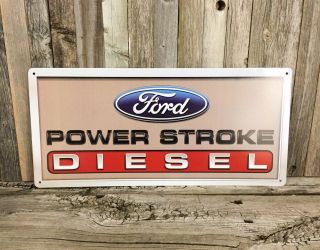 Ford Power Stroke Diesel Motor 17 " Metal Tin Sign Car Vintage Emblem Garage