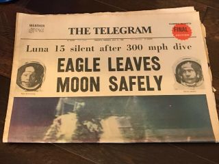 1969 July 21 Eagle Leaves Moon Safely Complete Issue - The Telegram Newspaper