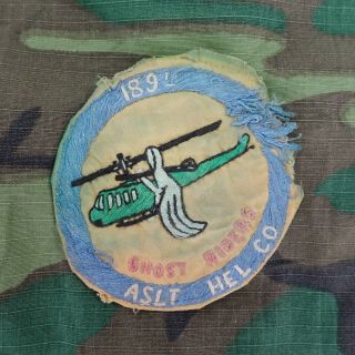 189th Assault Helicopter Company Ghost Riders Vietnam War Uniform Patch