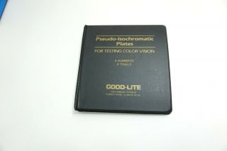 Vintage Good - Lite Pseudo - Isochromatic Plates For Testing Color Vision In Binder