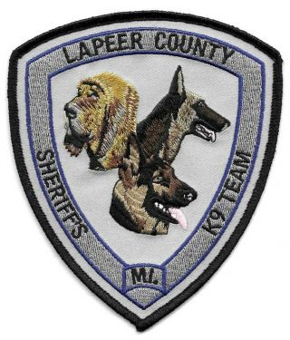 Lapeer County Michigan Mi Police Sheriff Patch K9 Canine Unit Dog