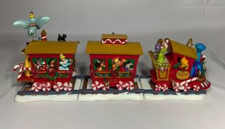 Rare Disney Mickey Mouse And Friends Christmas 2001 Musical Box Train Set