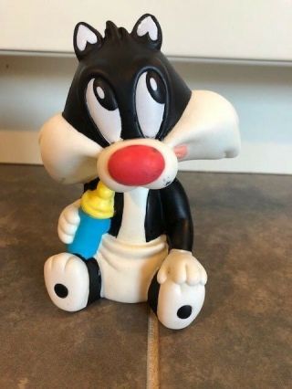 1994 Looney Tunes Baby Sylvester The Cat Rubber Squeak Toy