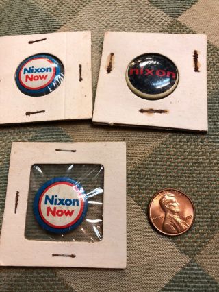 Group Of 3 Vintage " President Nixon " Pin Buttons