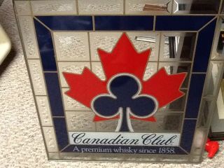 Vintage " Canadian Club " Stain Glass Sign