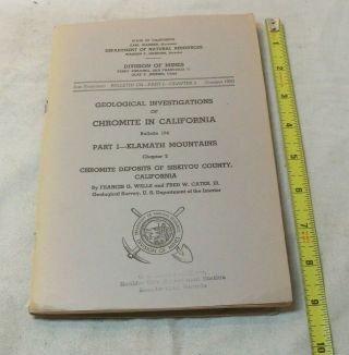 Geological Investigations Of Chromite In California Klamath Mountains Ds1039
