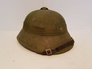 66 Vietnam War - North Vietnamese Nva Green Vented Sun Helmet