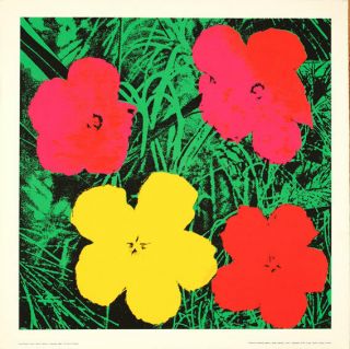 Vintage Pop Art Poster Warhol Flowers (red) French Printing Heavy Stock
