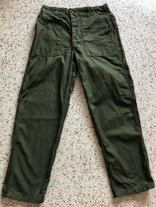 Vintage Nos 70s Us Army Og 107 Cotton Sateen Trousers Vietnam 32 X 29 - 1/2 Normak