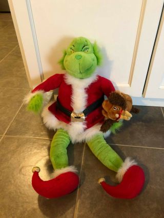 Dr Suess The Grinch Who Stole Christmas Large Plush With Max The Dog