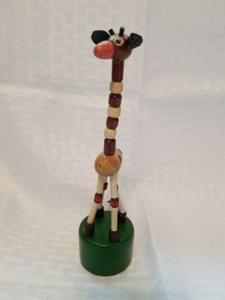 Vintage? Wooden Giraffe Push Toy Cute