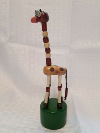 Vintage? Wooden Giraffe push Toy cute 2