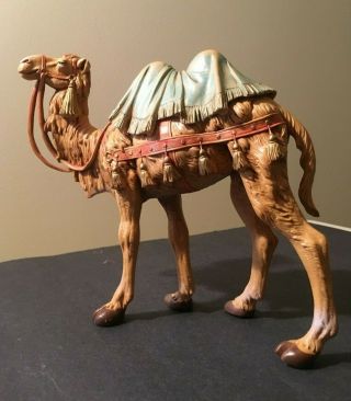 Pre - Owned 7.  5 " Scale Fontanini Nativity Camel W/ Blanket Saddle 52744