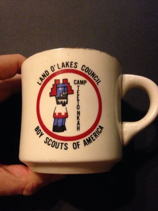 Vintage Boy Scouts Michigan Camp Teetonkah Land O ' Lakes Council Coffee Mug 2