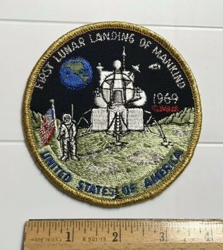 First Lunar Landing Of Mankind 1969 Nasa Apollo Moon Mission 4” Round Patch