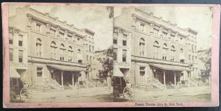 1860s French Theatre 14th St.  York City Stereoview By Chamberlain Nr