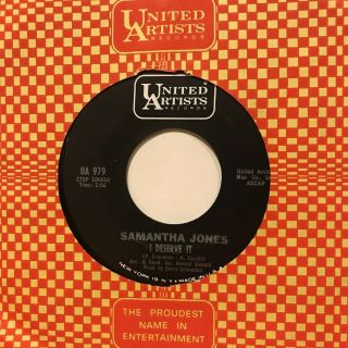 Northern Soul 45 Samantha Jones I Deserve It United Artists Listen