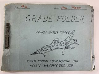 Vietnam War Era 4520th Combat Crew Training Wing Grade Folder For F - 105d Colonel