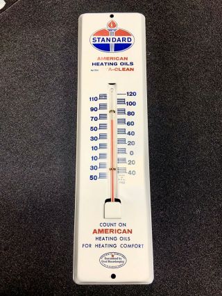 Vintage Standard Oil American Heating Oils Thermometer -