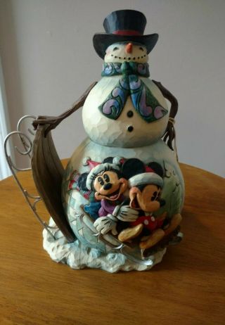 Signed Jim Shore Disney Traditions A Sporting Good Time Snowman Figurine 4013969