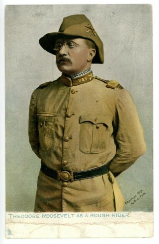Political - Theodore Roosevelt Dressed As Rough Rider - Postcard Raphael Tuck