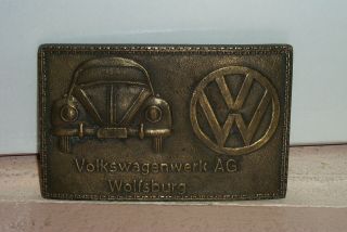 Vintage 1970s Volkswagenwerk Ag Wolfsburg Car Belt Buckle Volkswagon