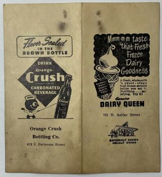 Vtg Old Dairy Queen Crush Orange Drink Ad Miniature Golf Score Card Tarrytown Ny