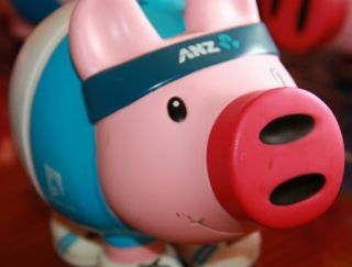 Anz Collectible Piggy Bank Money Box Australian Open Tennis Pig Anz Bank Toy Pig