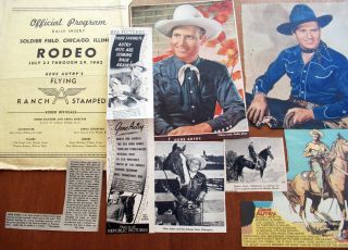 1940s Gene Autry Articles Clippings Rodeo Program Flying Ranch Stampede,