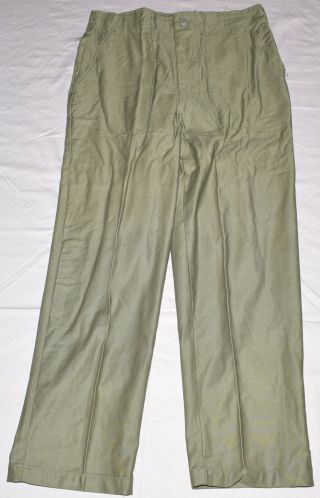 Unissued Vietnam Us Military Cotton Sateen Og - 107 Utility Trouser Pants 36x31