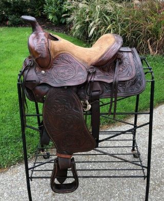 13 " Vintage Simco 271 Youth / Kids Western Horse Saddle W Cinch