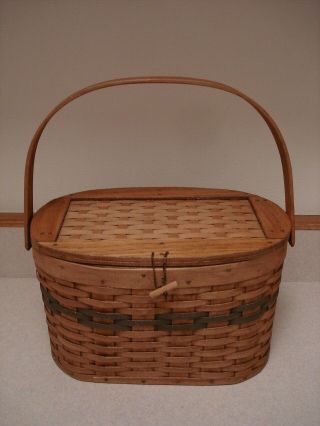 Beckys Heirloom Basket Large Purse Handwoven 1992 Handle/latch