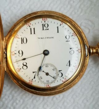 Vintage Ladies Waltham Solid 14k Gold Pocket Watch With Lapel Pin - It
