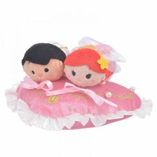 Disney Store Japan Tsum Tsum Plush Doll Ariel & Prince Eric Wedding F/s