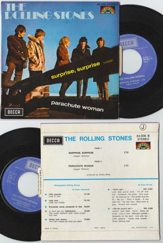 Rolling Stones Surprise,  Surprise Decca French 7 " 45 Unique Ps 1971 M -