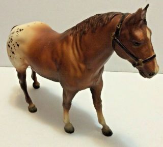 Vintage Breyer Molding Co Usa Horse Figure Brown And White Spots Breyer Back Leg