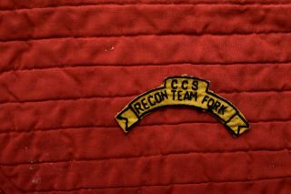 C C S Recon Team Fork Shoulder Title From Nam Hand Cut