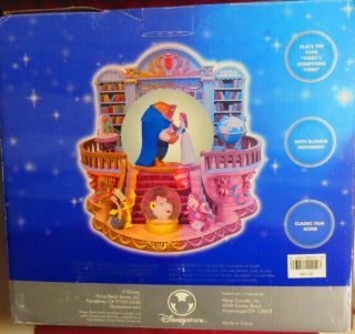 Disney Beauty And The Beast Belle Library Music Snowglobe Globe With Blower 1991